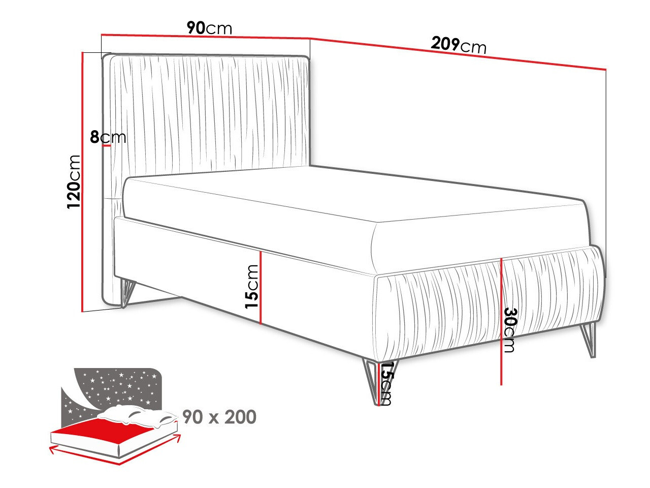 Boxspring Logan 112 (Amor Velvet 4311)