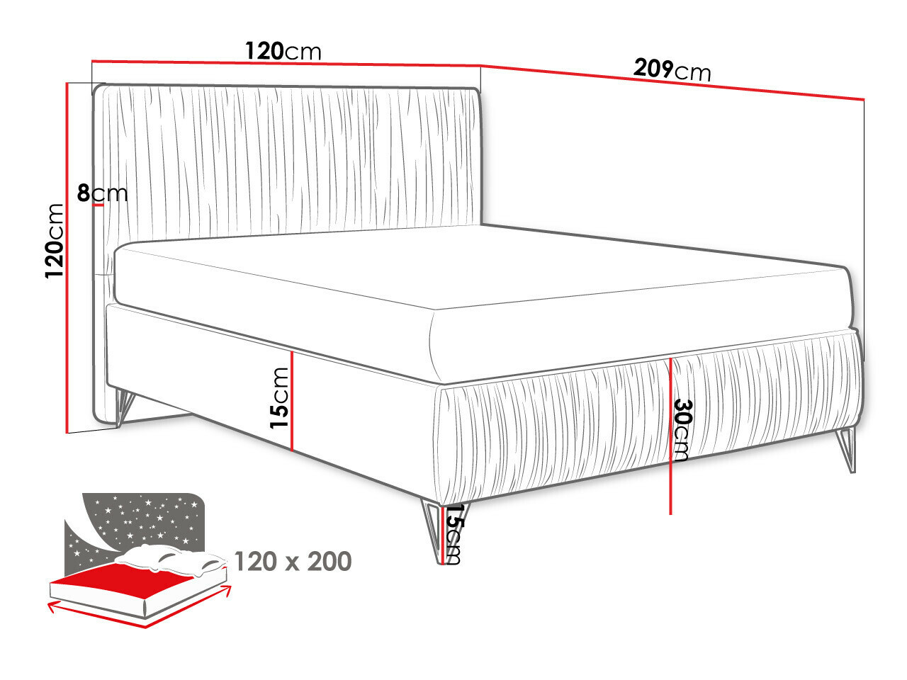 Boxspring Logan 112 (Amor Velvet 4318)