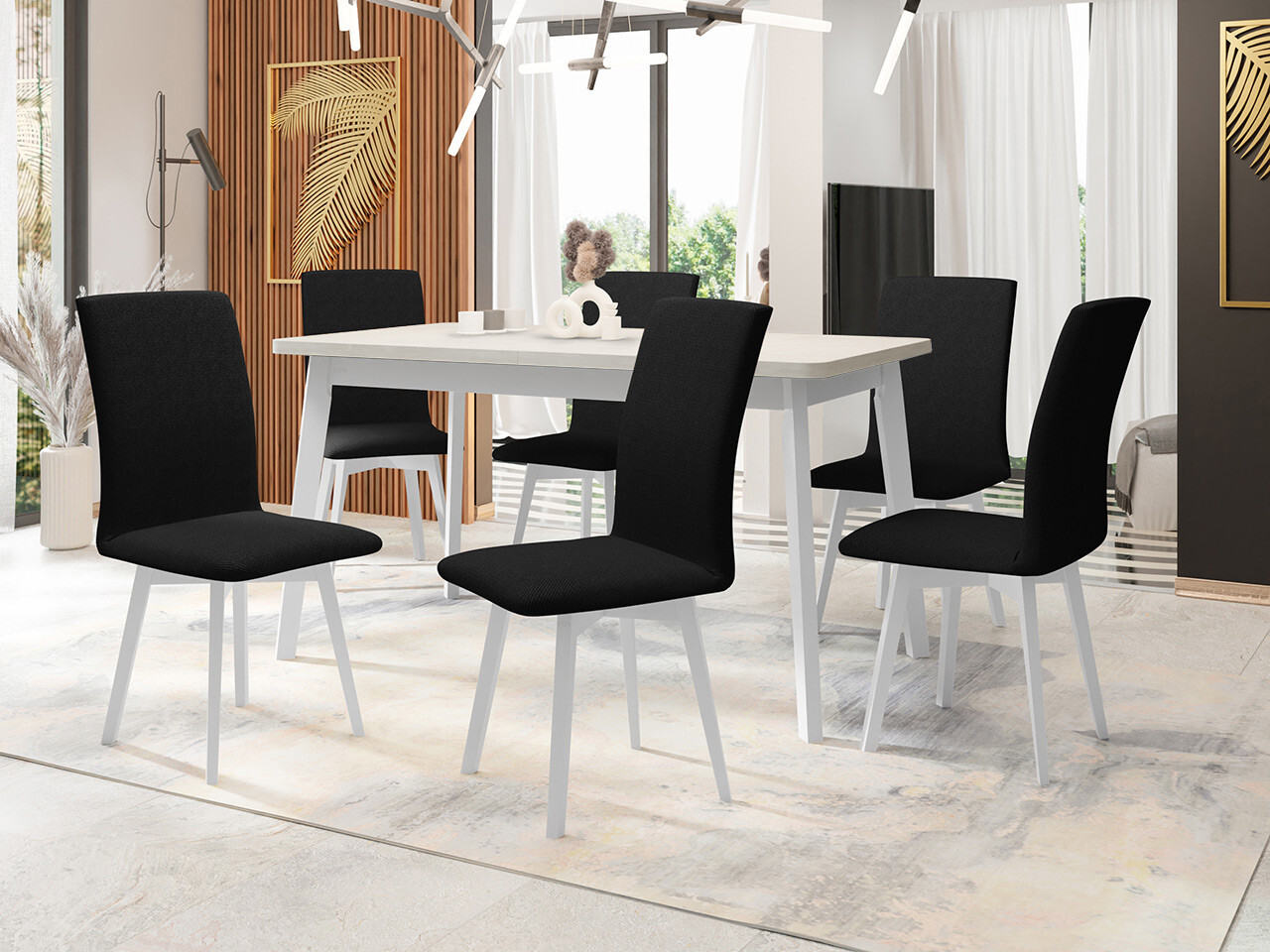 Eetkamerset Victorville 335 (Wit)