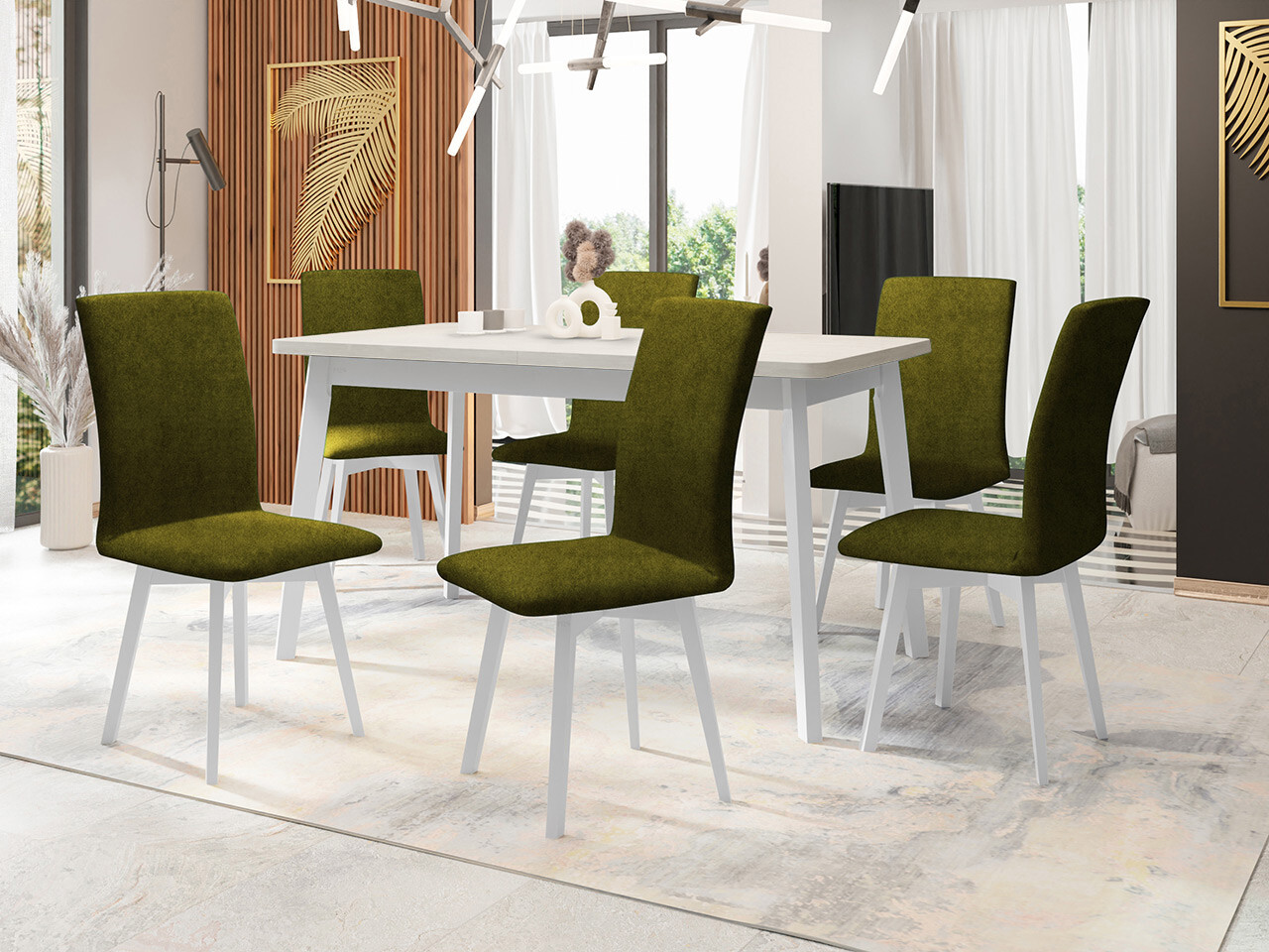 Eetkamerset Victorville 335 (Wit)