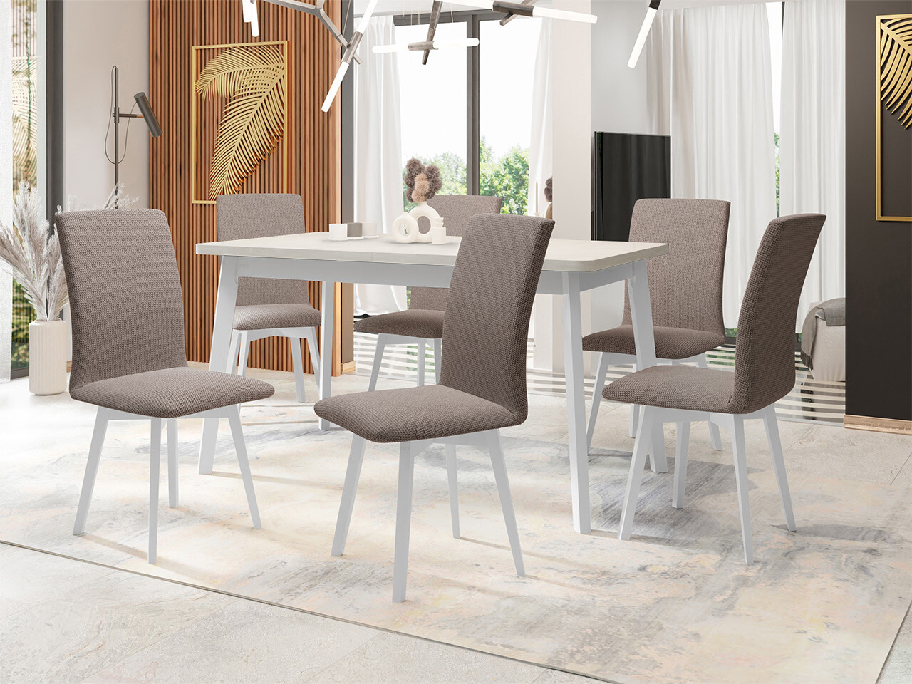 Eetkamerset Victorville 335 (Wit)