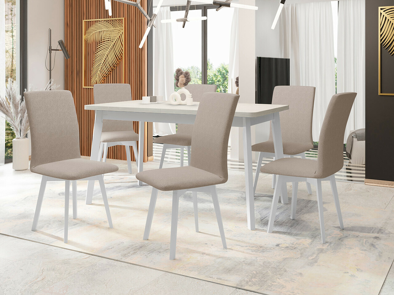 Eetkamerset Victorville 335 (Wit)