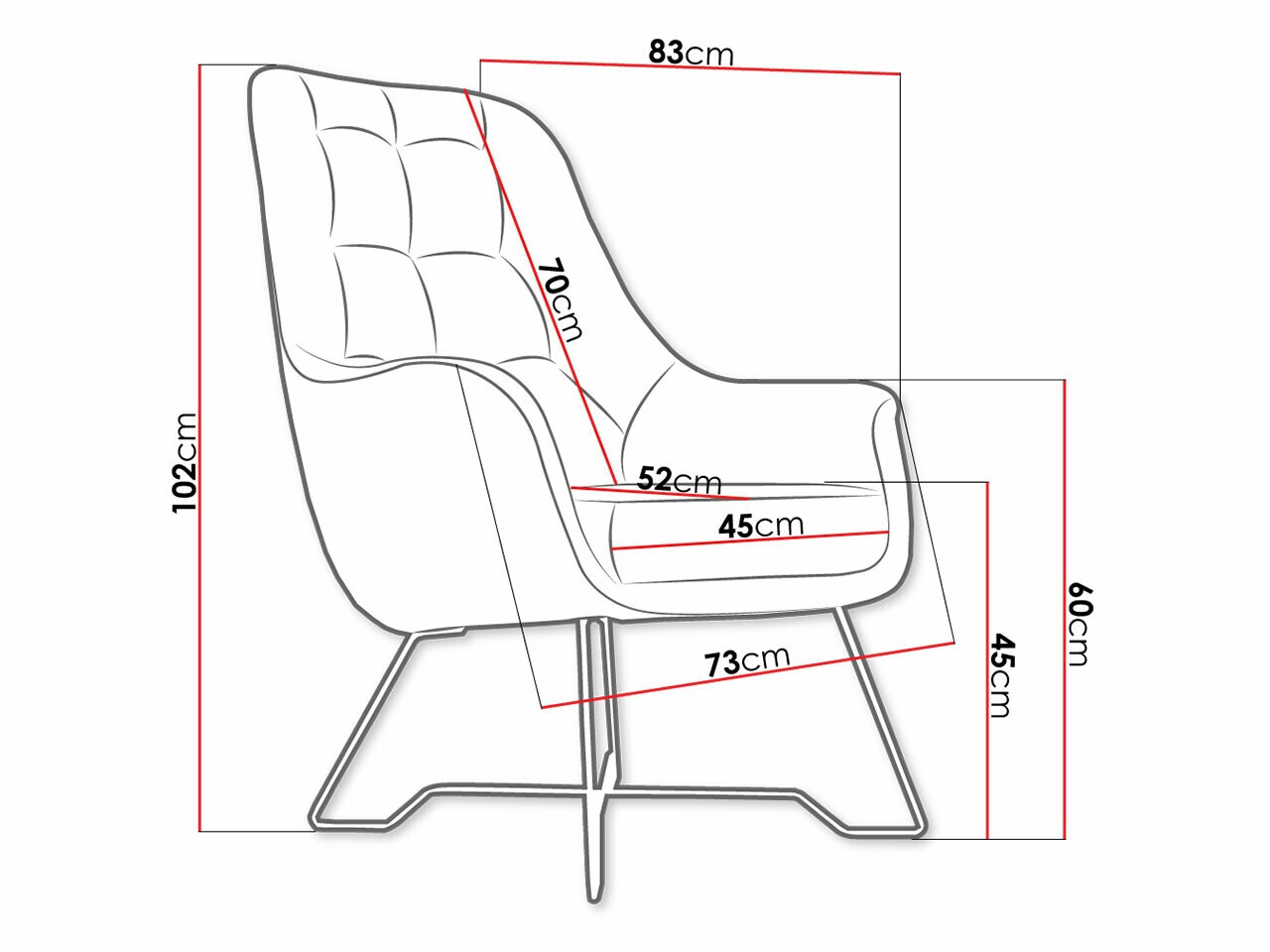 Fauteuil Kingston 135 (Velluto 27)