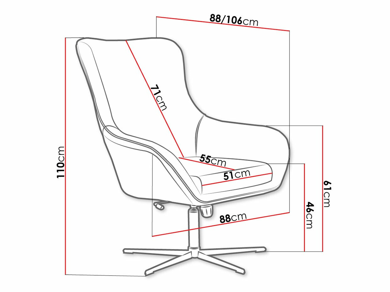 Fauteuil Kingston 136 (Velluto 10 + Velluto 20)
