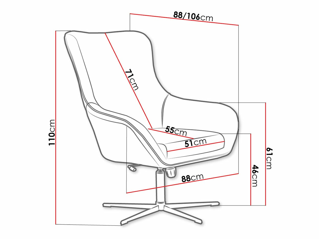 Fauteuil Kingston 136 (Velluto 16 + Velluto 20)