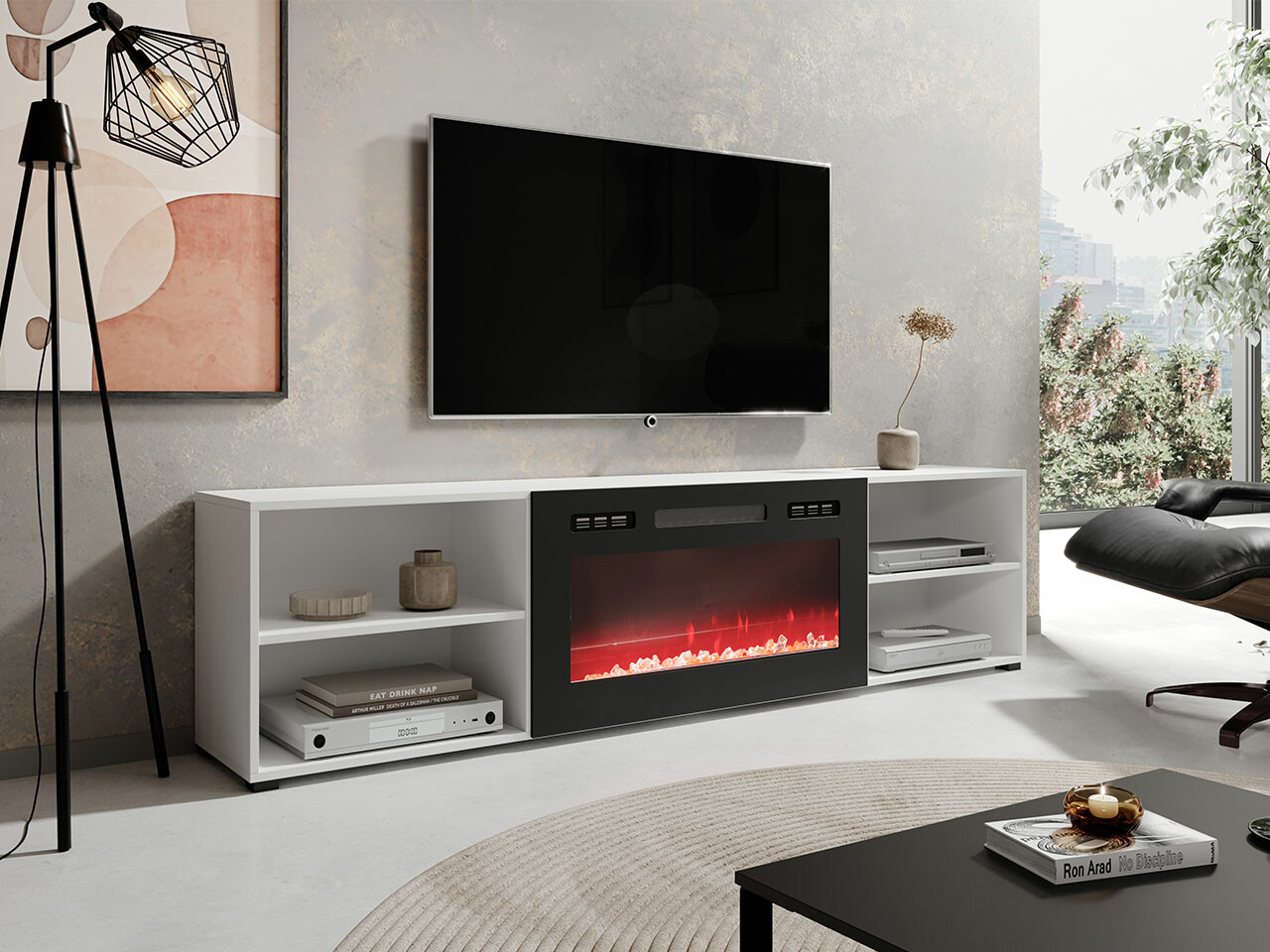 TV-meubel Charlotte 191 (Wit + Zwart)
