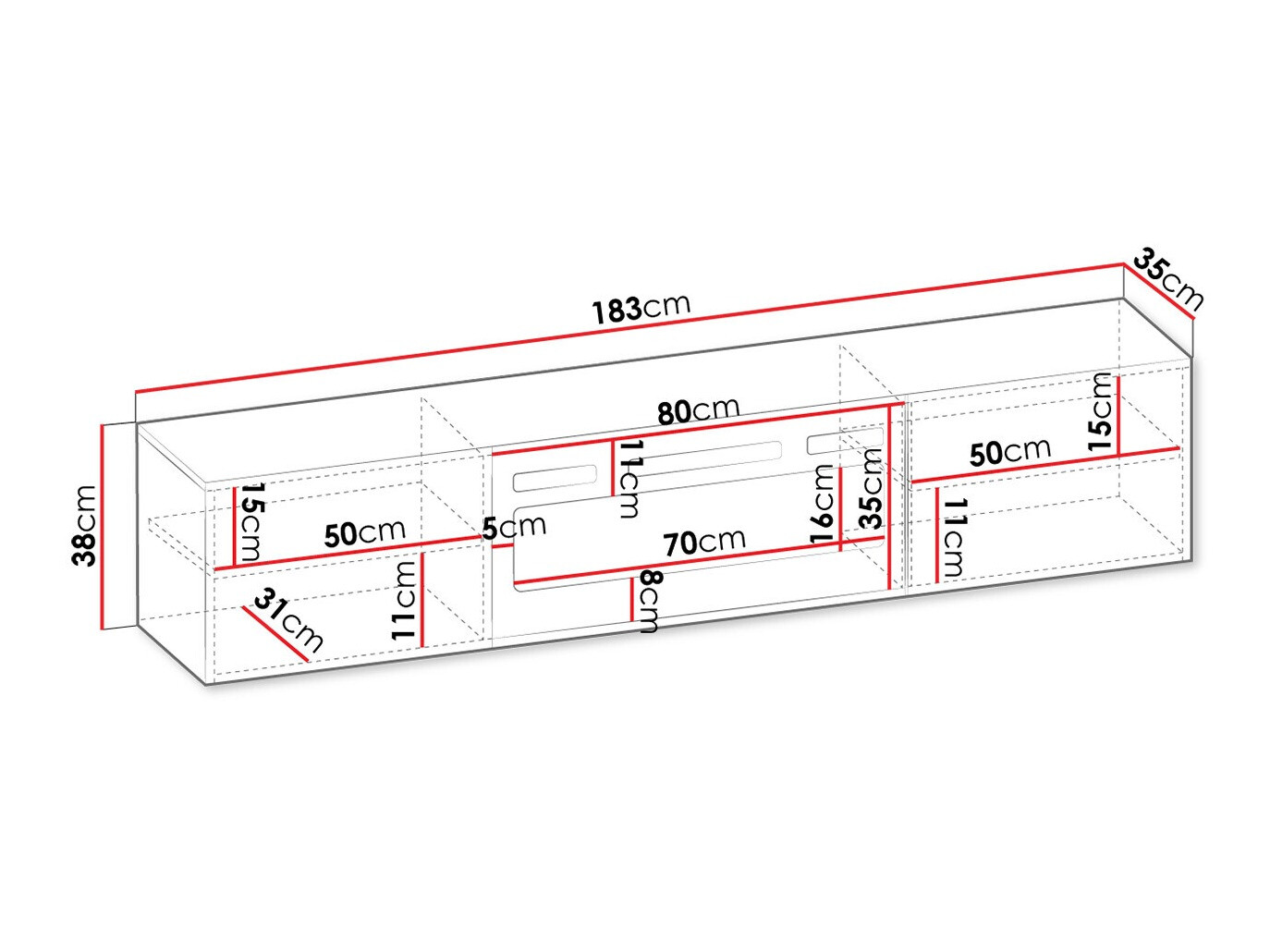 TV-meubel Mensura (Zwart)