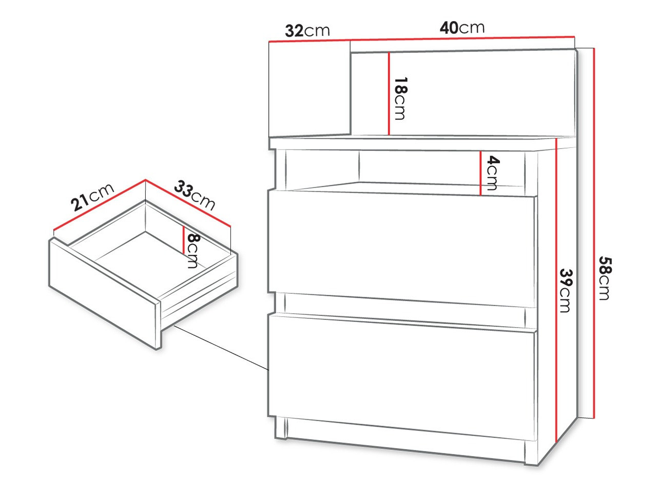 Nachtkastje Comfivo 157 (Sonoma eik)