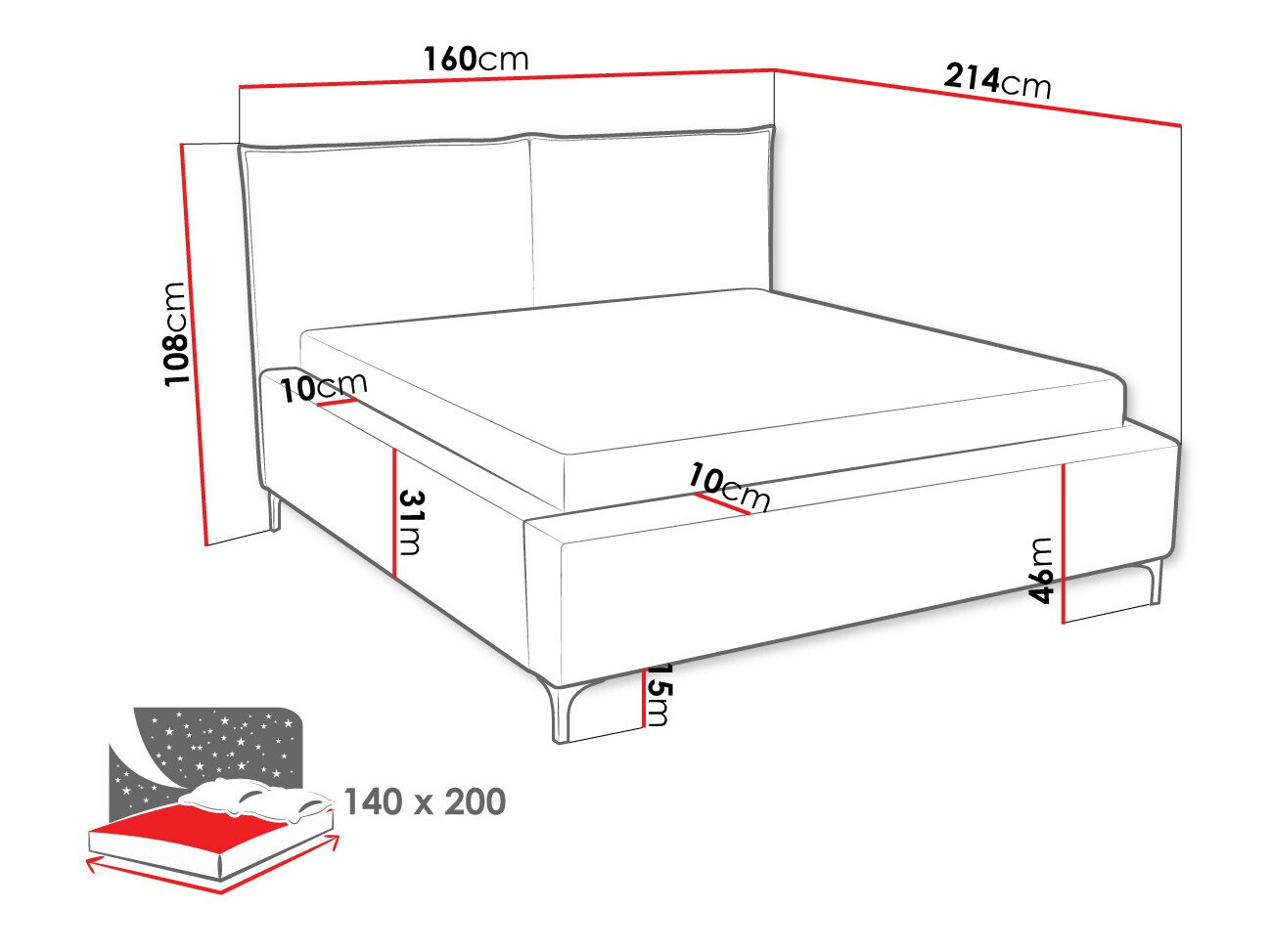 Bed Clovis 113 (Poso 110)