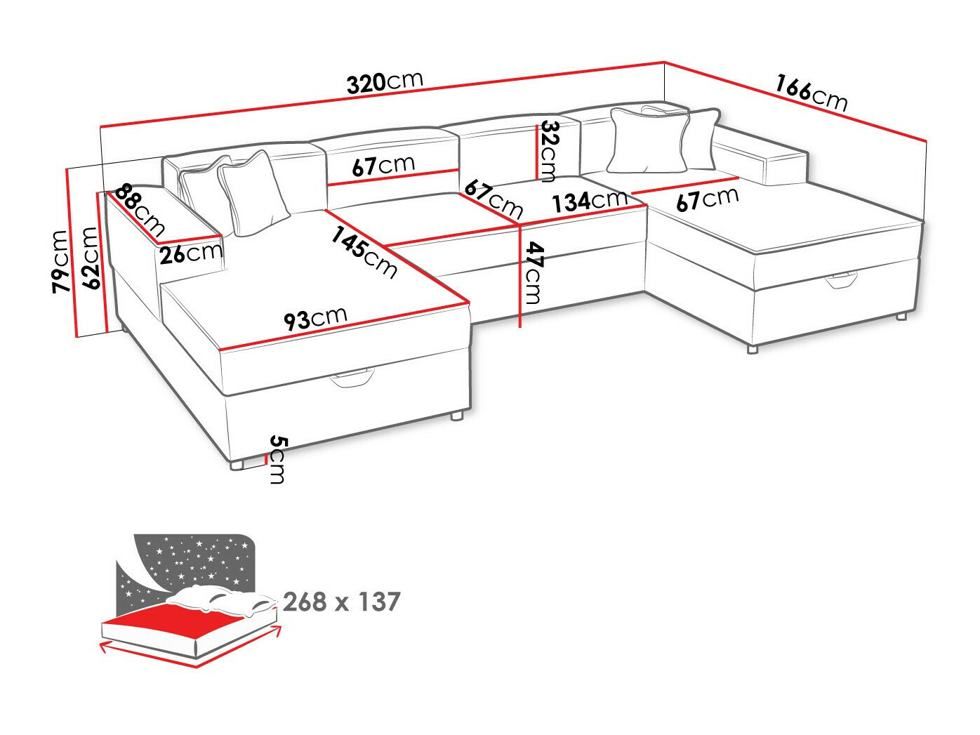 Hoekbank Clovis 115 (Poso 100)
