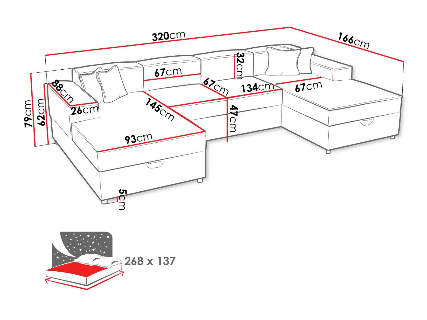 Hoekbank Clovis 115 (Poso 14)