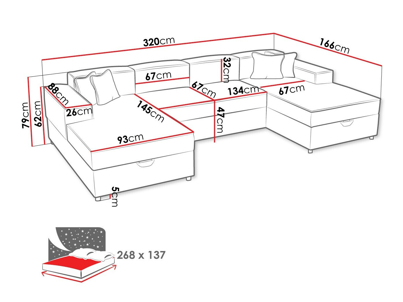 Hoekbank Clovis 115 (Poso 34)