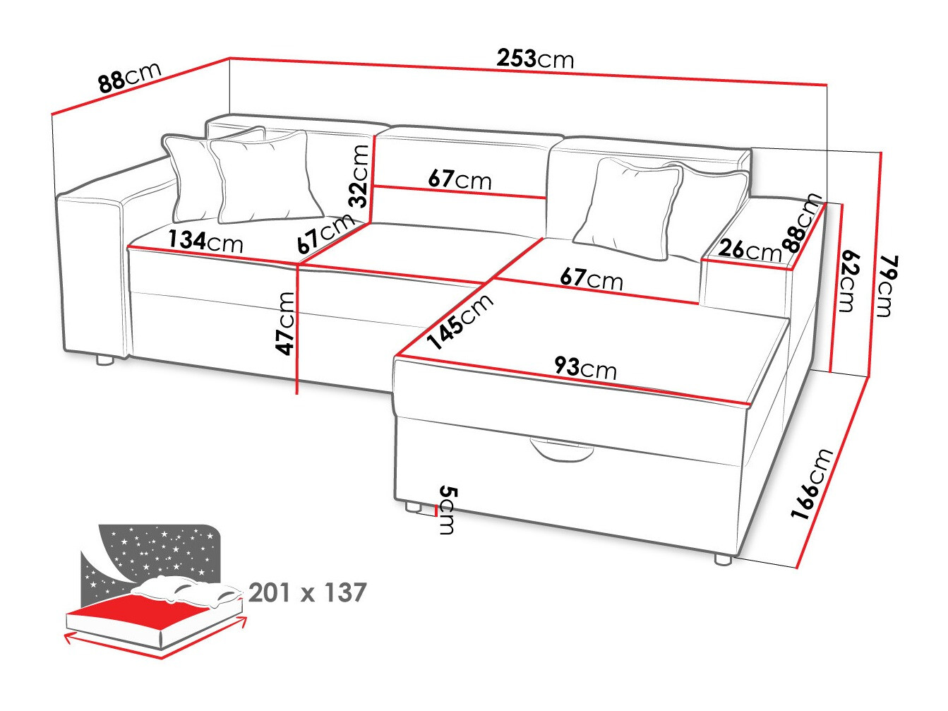 Hoekbank Clovis 116 (Poso 02)