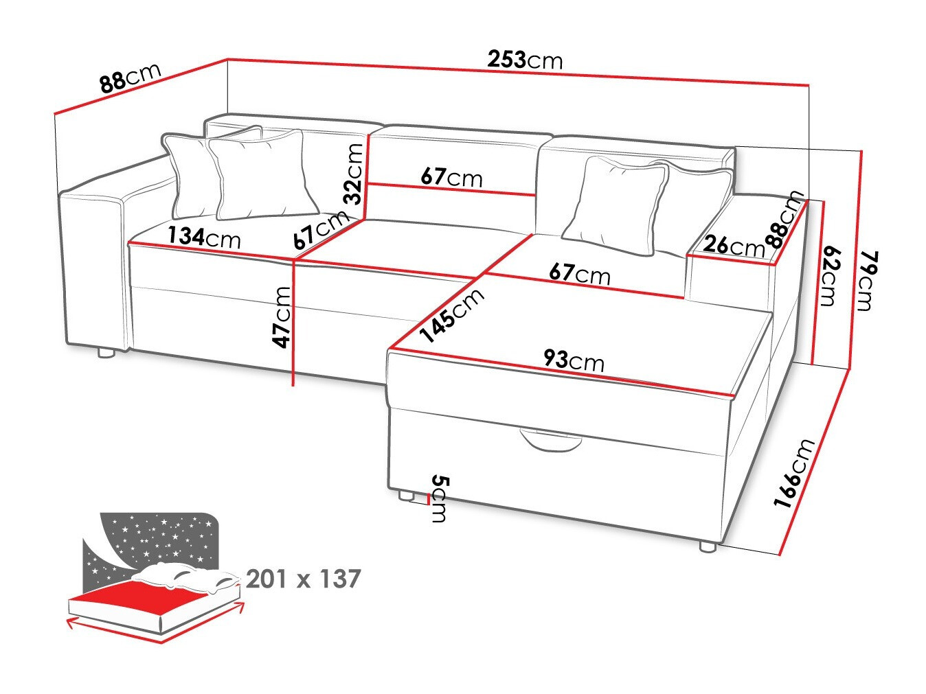 Hoekbank Clovis 116 (Poso 02)
