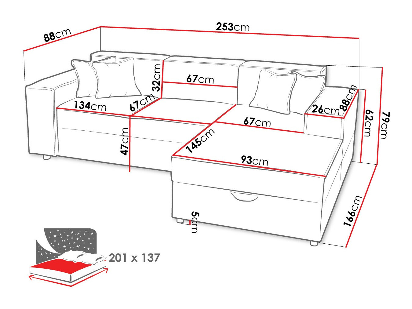 Hoekbank Clovis 116 (Poso 110)