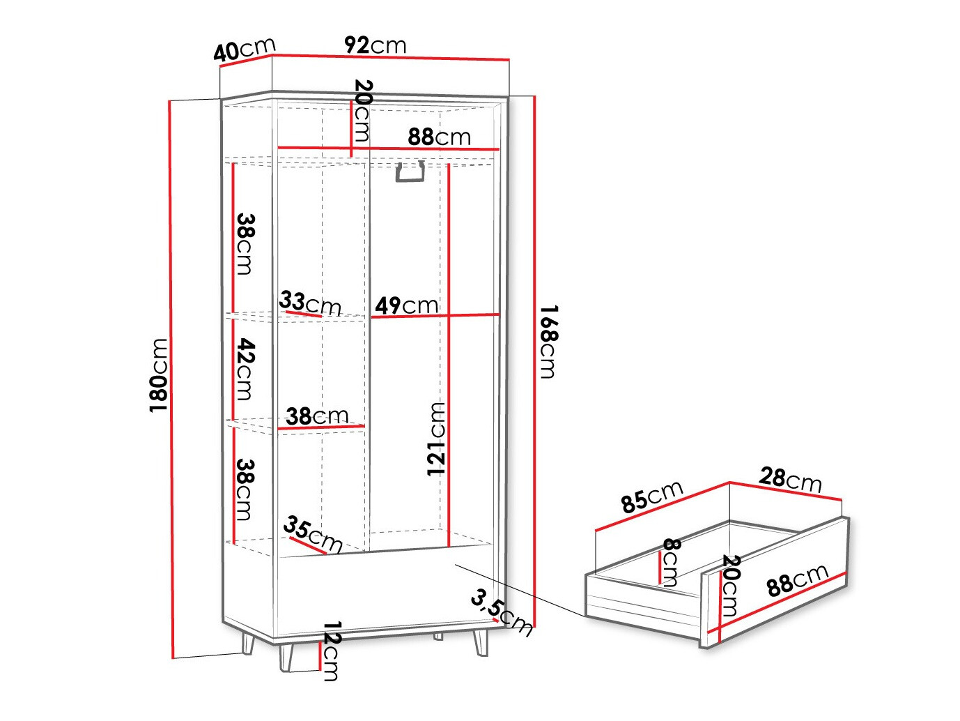 Kledingkast Comfivo Romtori 106