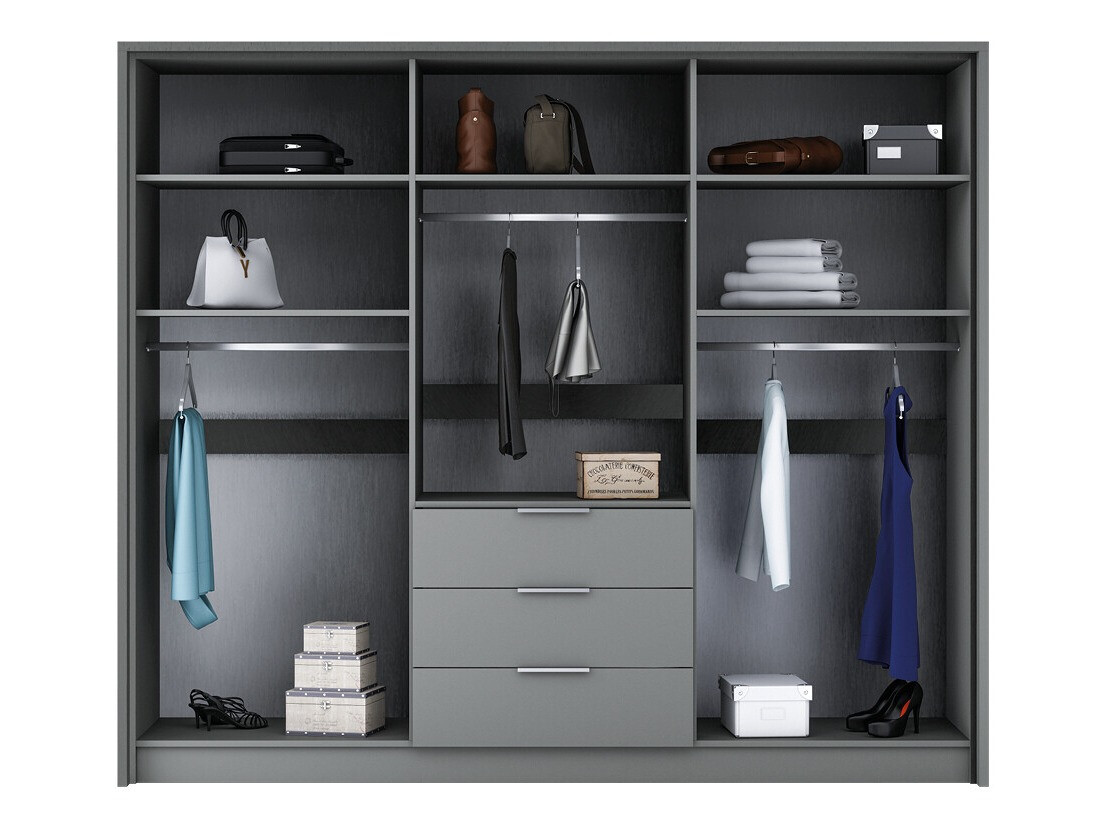 Kledingkast Honolulu 180 (Grafiet)