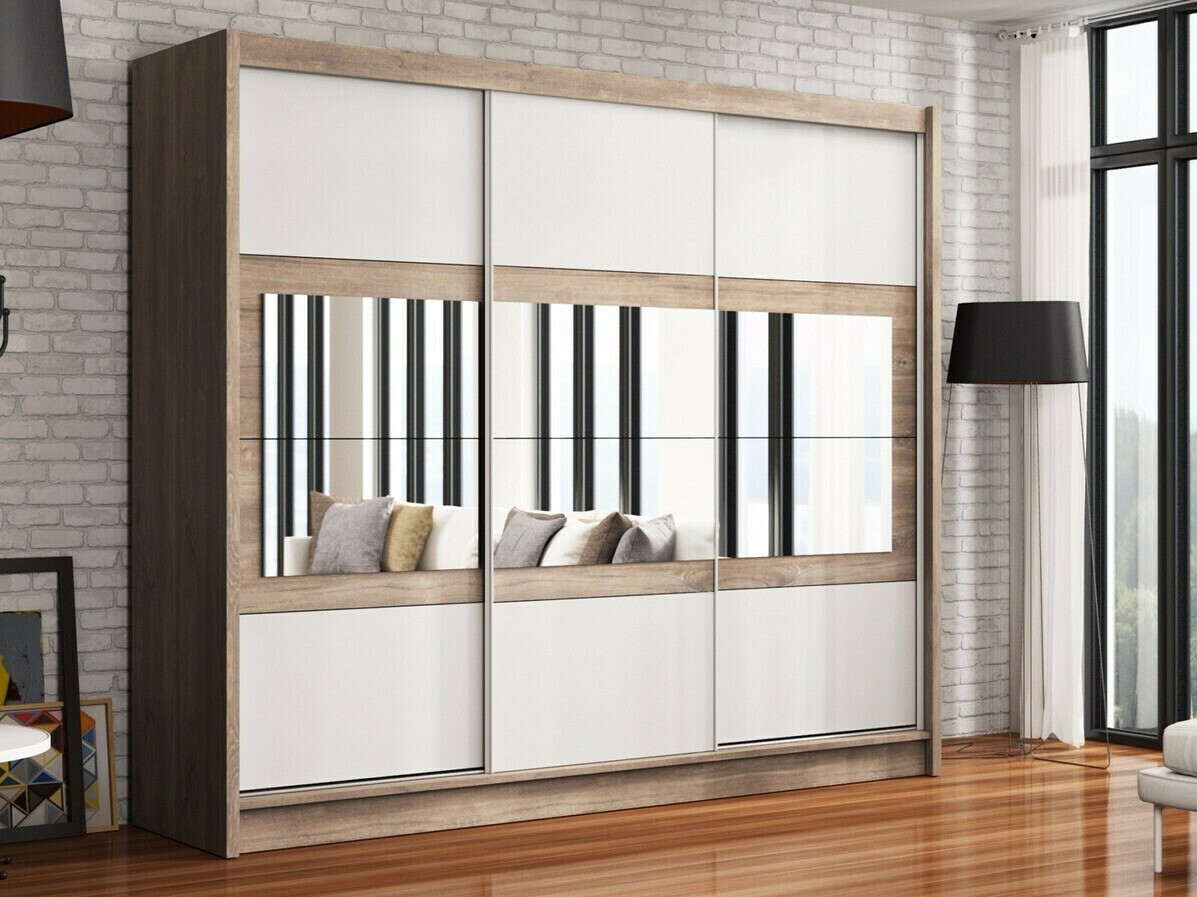 Kledingkast Honolulu 109 (Wit + Canyon eiken)