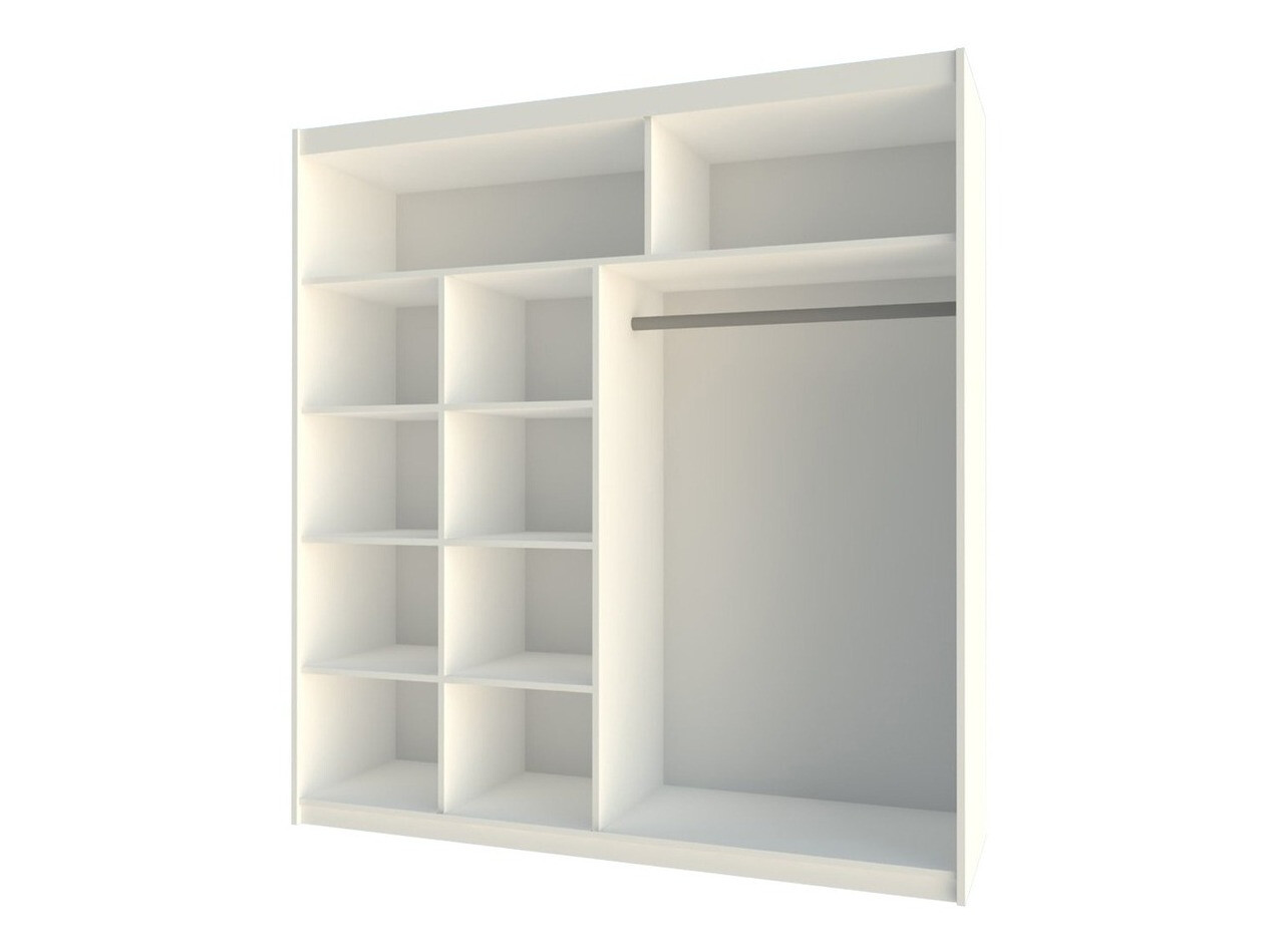 Kledingkast Honolulu 193 (Wit + spiegel)