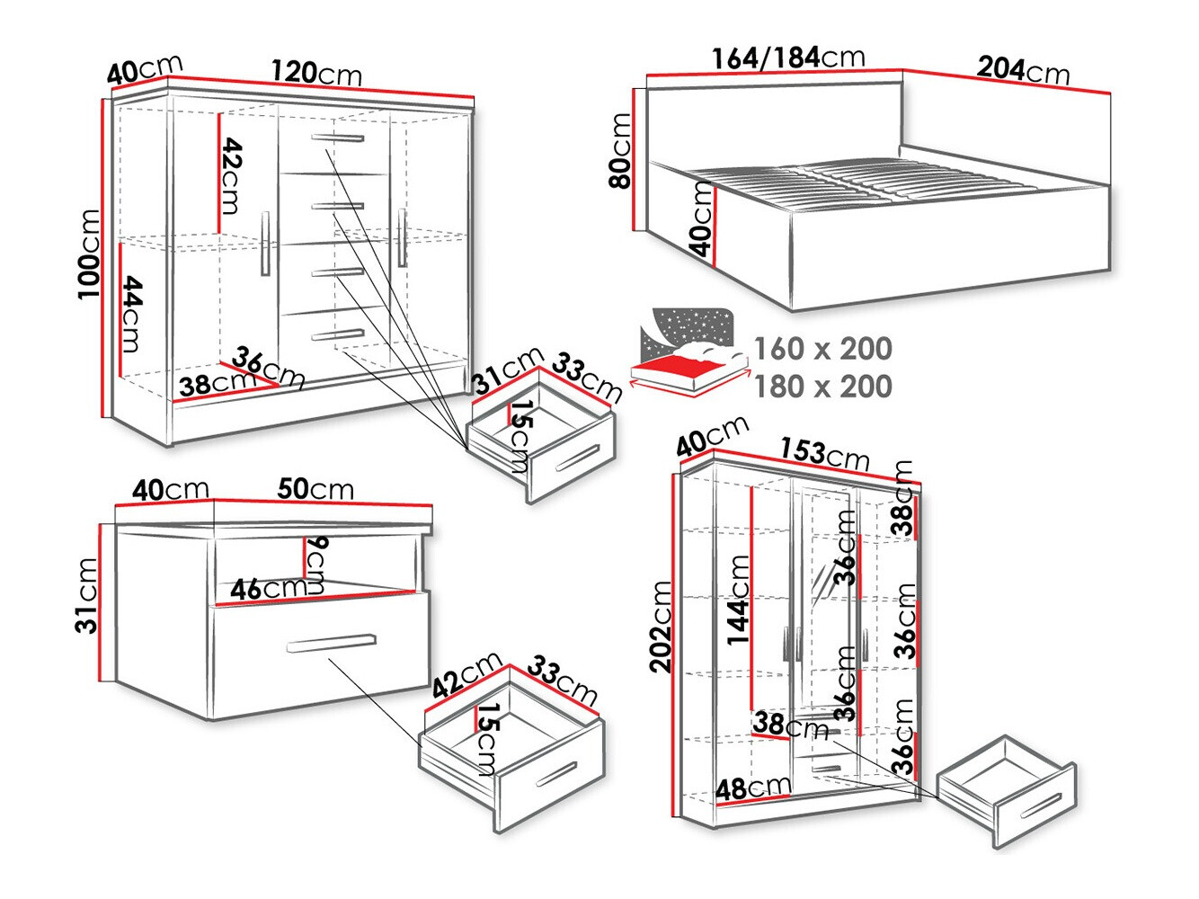 Slaapkamerset Comfivo Pastor