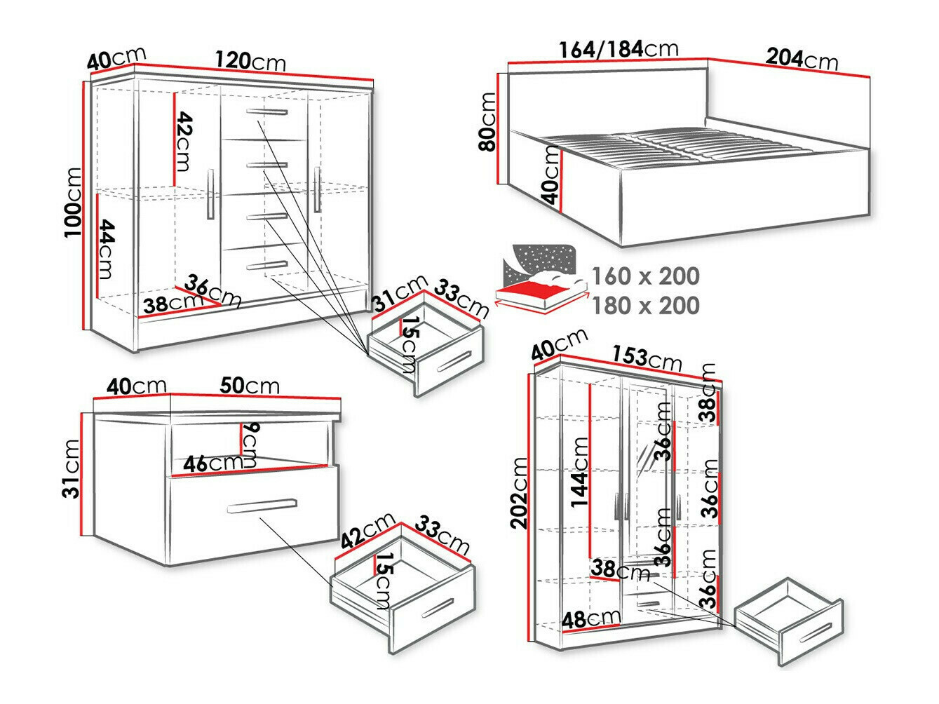 Slaapkamerset Comfivo Romtea 104