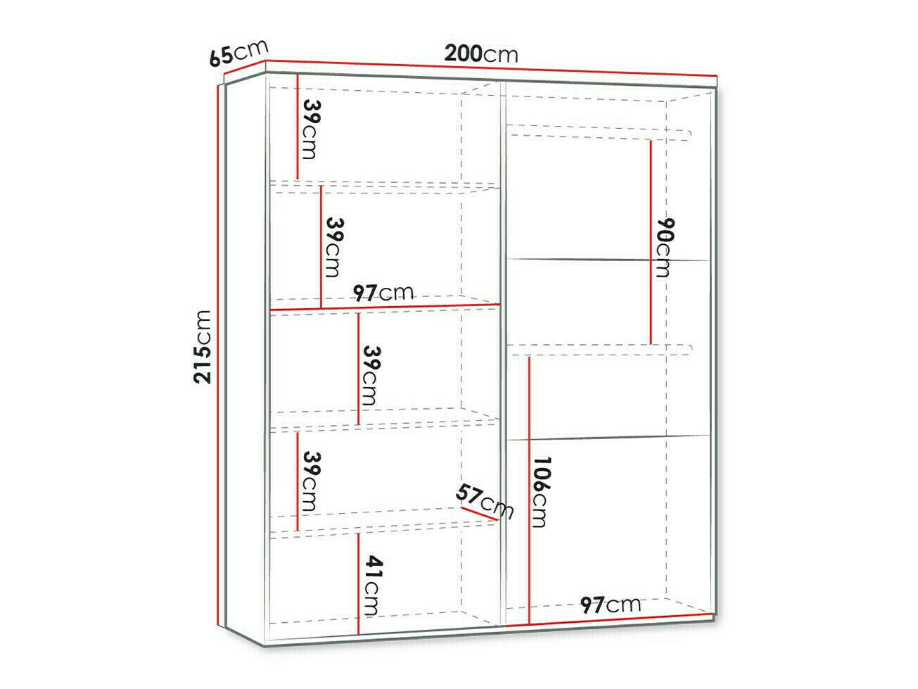 Kledingkast Honolulu 125 (Grijs)