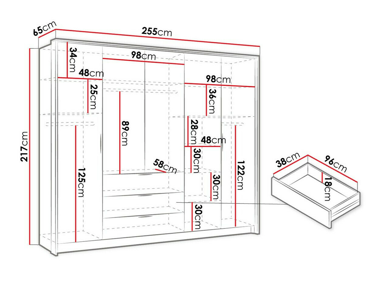 Kledingkast Honolulu 136 (Wit)