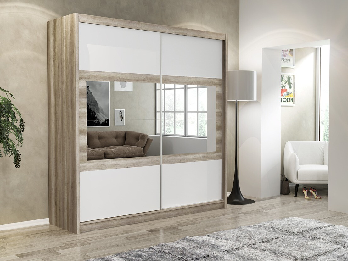 Kledingkast Honolulu 108 (Wit + Canyon eiken)