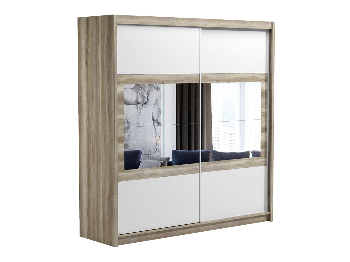 Kledingkast Honolulu 108 (Wit + Canyon eiken)