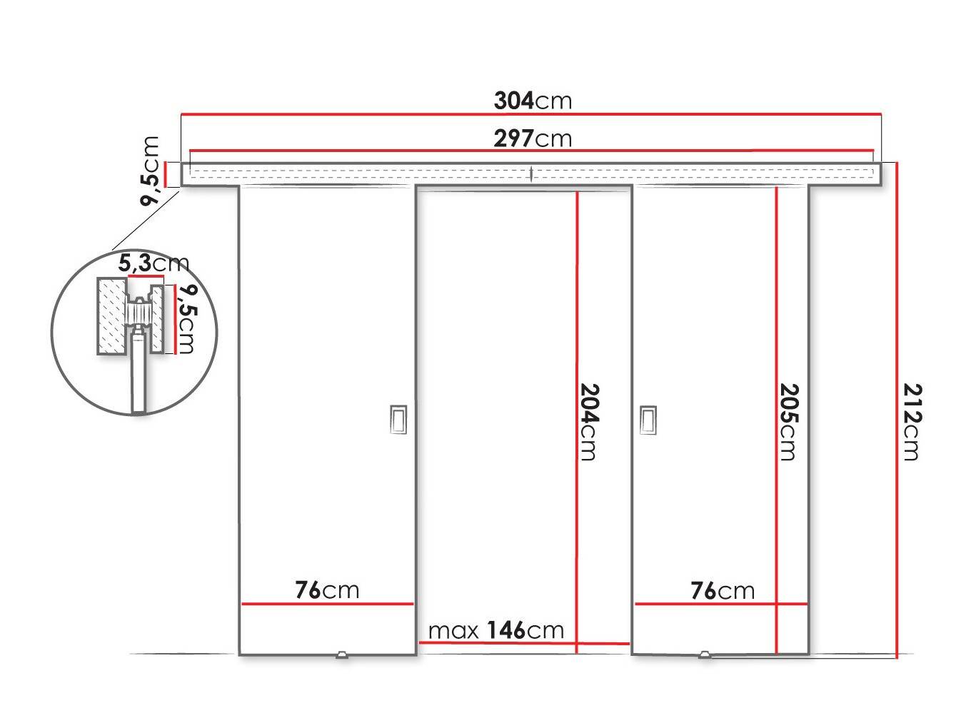 Schuifdeuren Dover 199 (Sonoma eik)