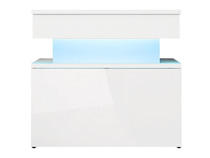 Nachtkastje Monfero 102 (Wit + Glanzend wit)
