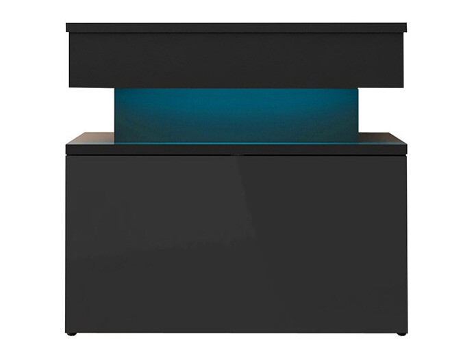 Nachtkastje Monfero (Zwart + Glanzend zwart)