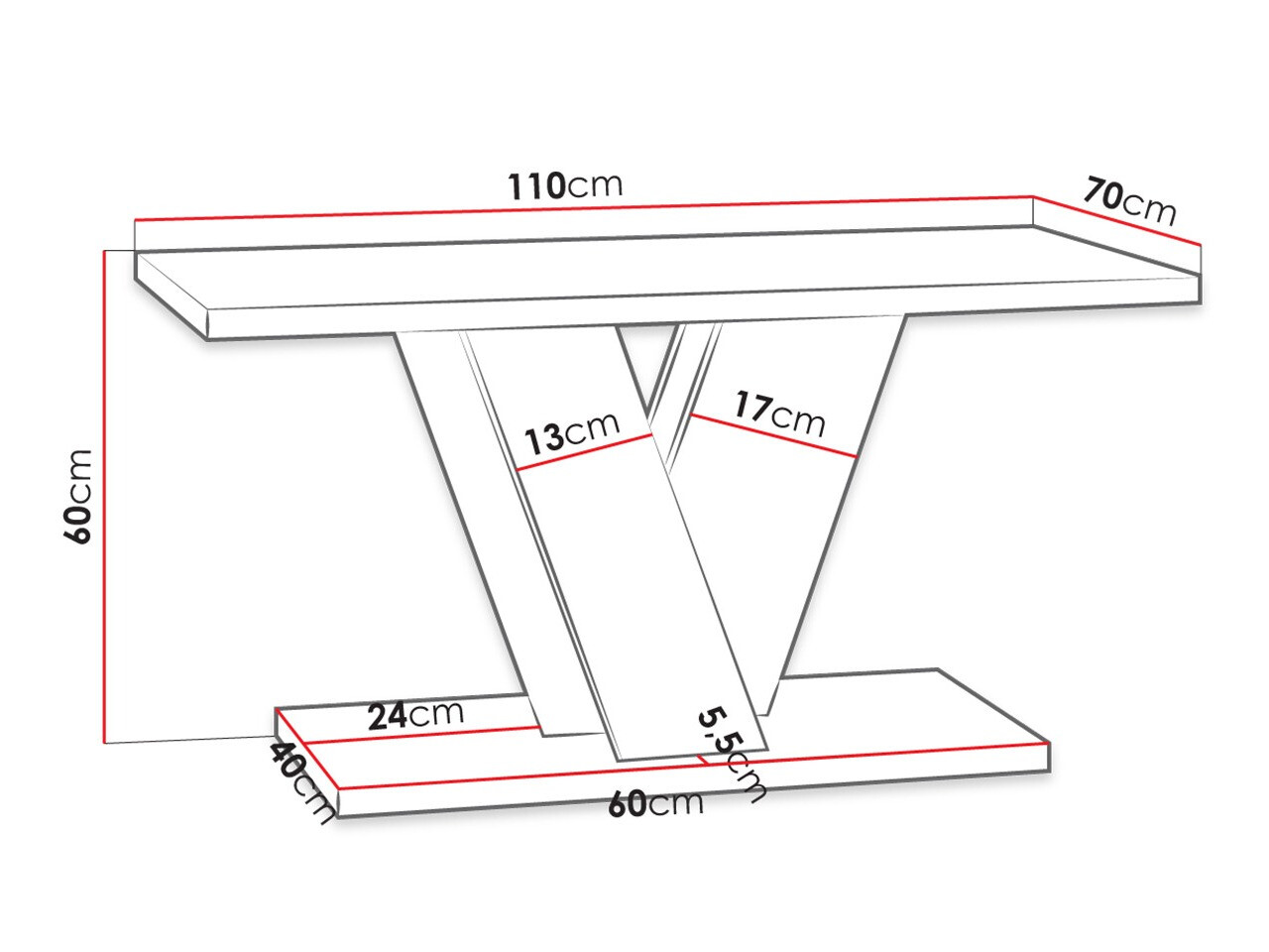 Salontafel Goodyear 128 (Artisan eiken + Zwart)