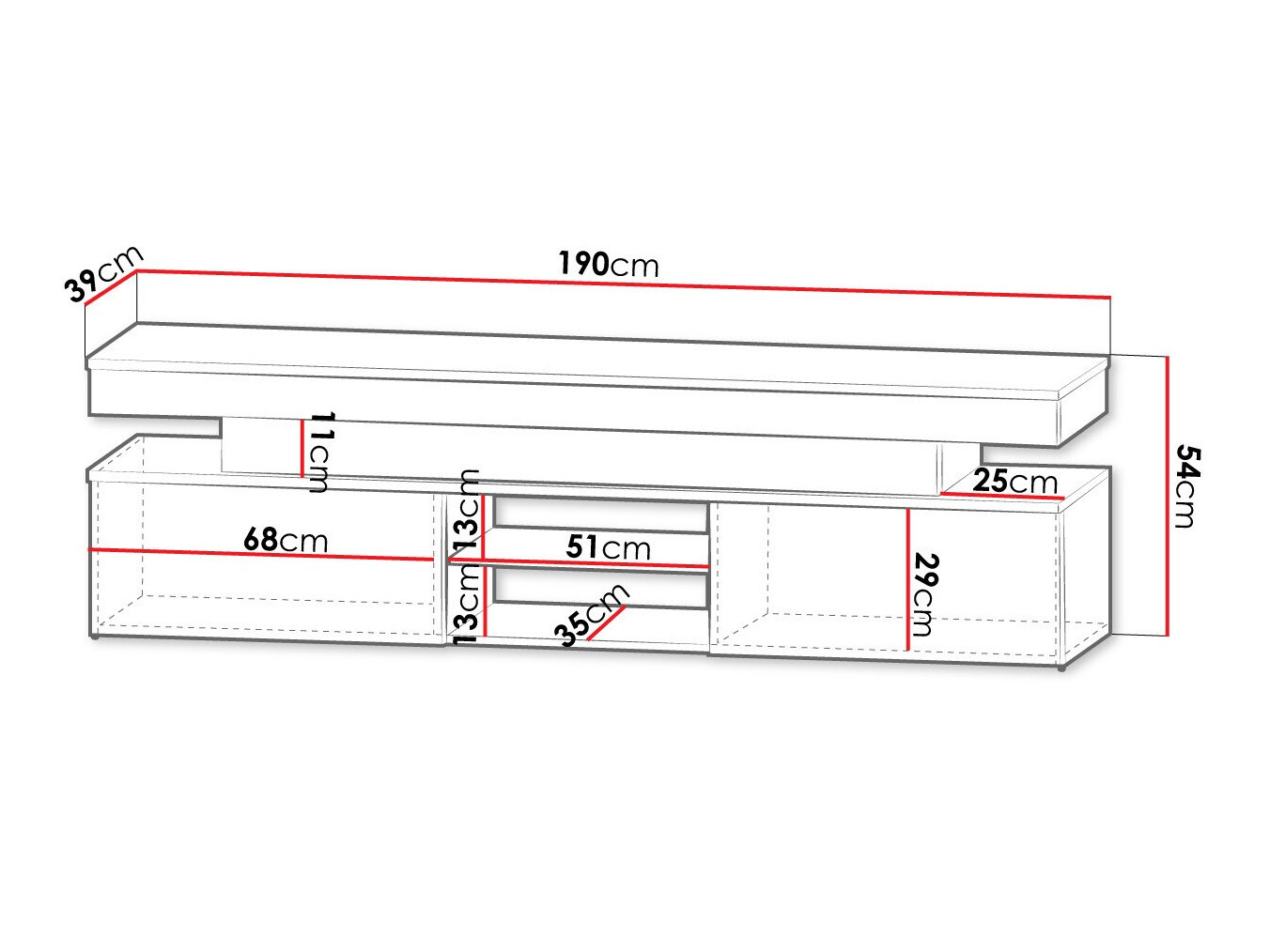 TV-meubel Monfero 103 (Wit + Glanzend wit)