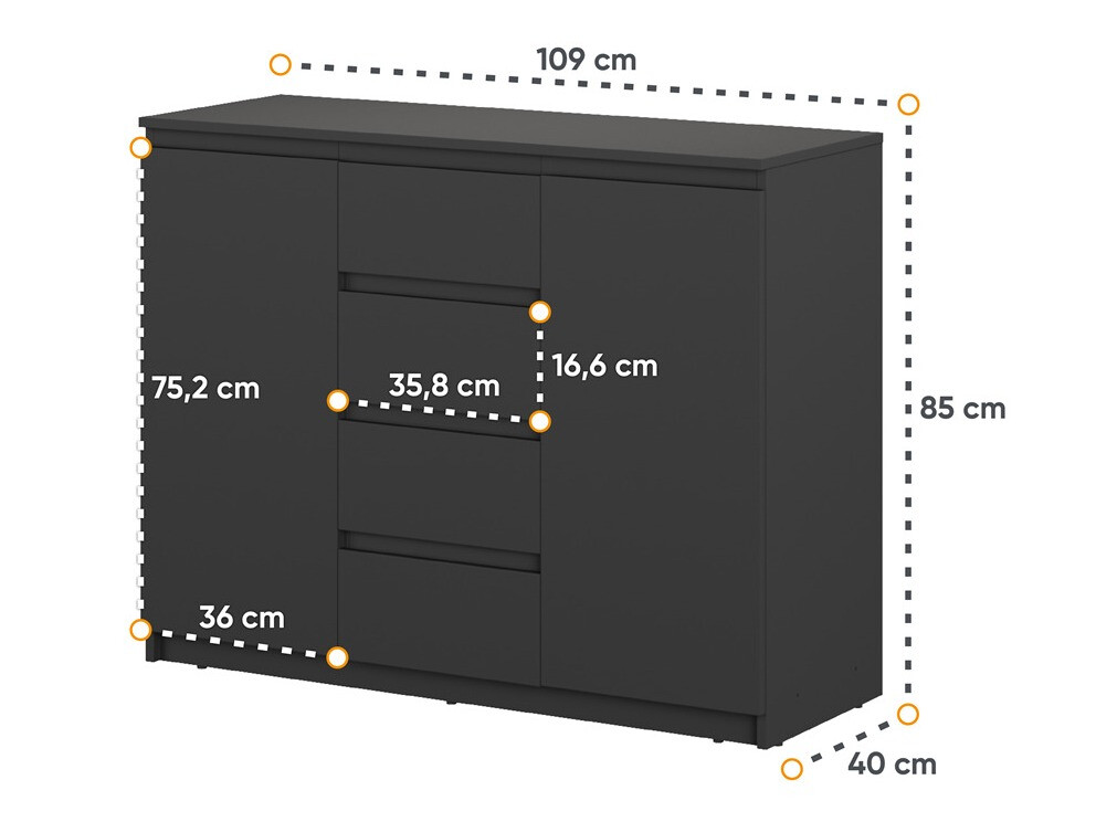 Ladekast Cirdelu 105 (Zwart)