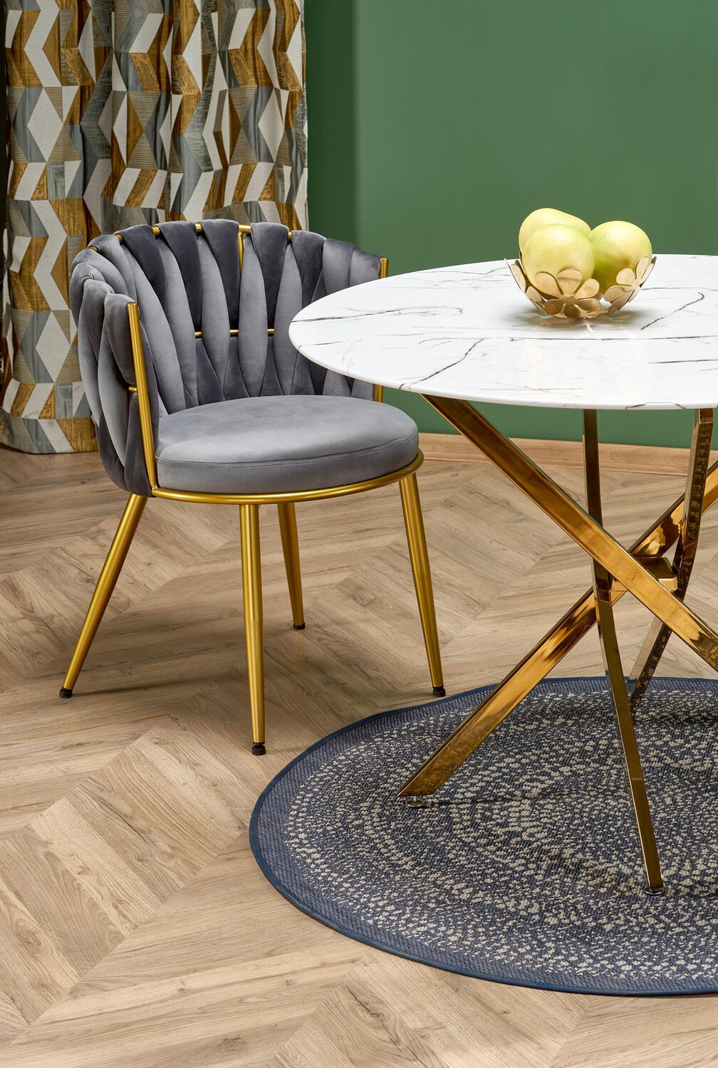 Stoel Houston 1506 (Grijs + Gouden)