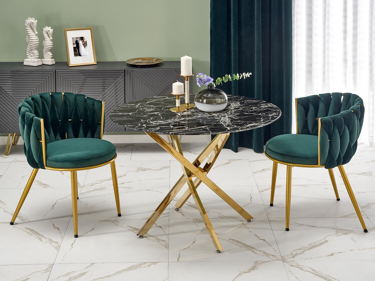 Stoel Houston 1506 (Groen + Gouden)