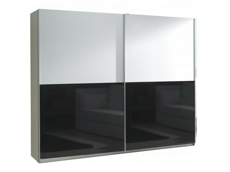 Kledingkast Murrieta 171 (Glanzend wit + Glanzend zwart + Wit)