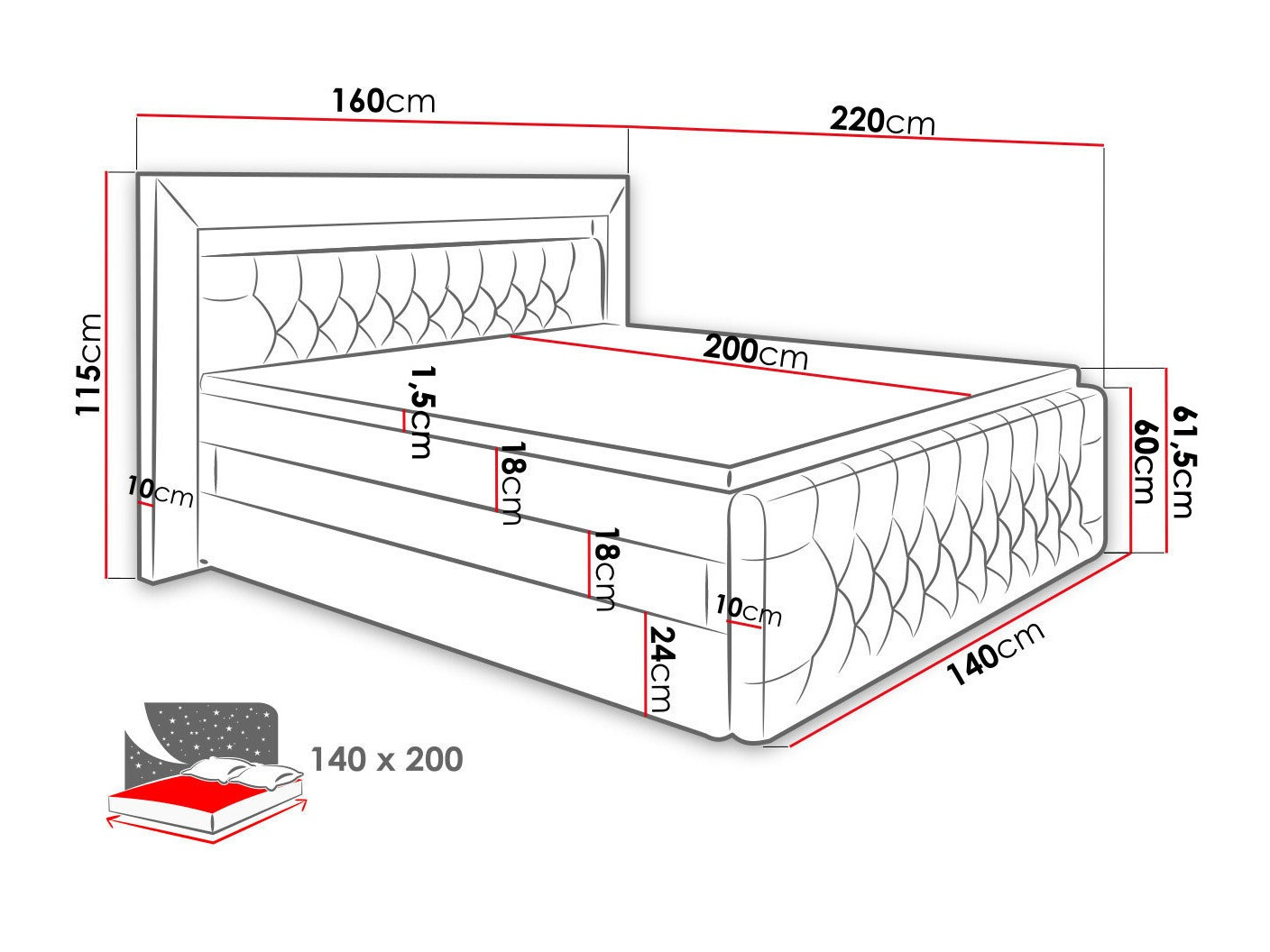 Boxspring Nashville 124