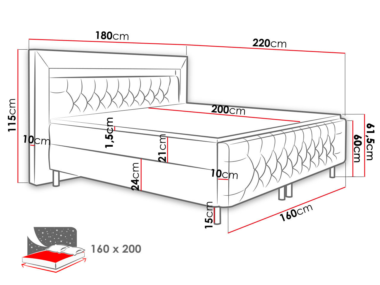 Boxspring Nashville 126