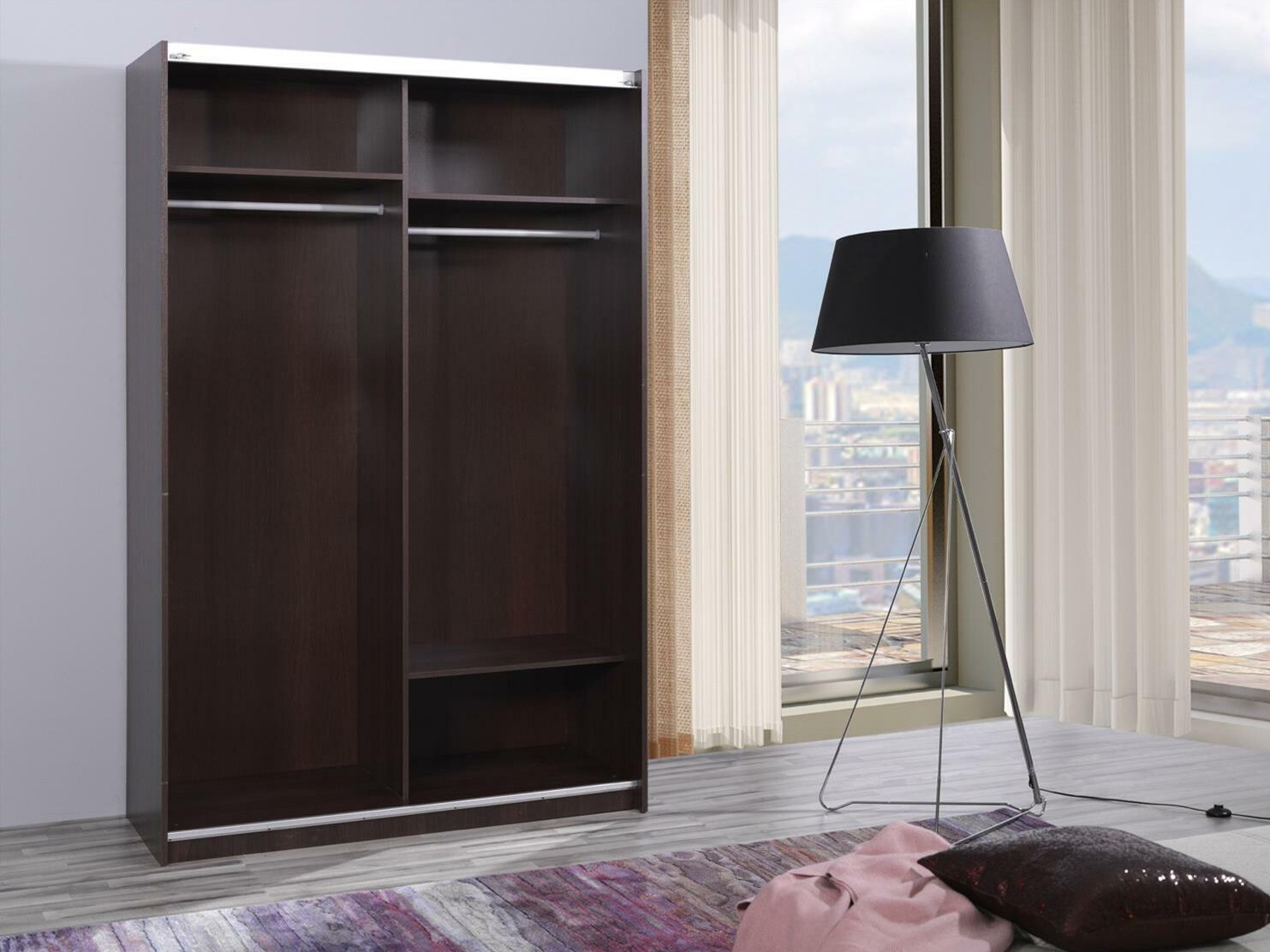 Kledingkast Murrieta 112 (Wengé)