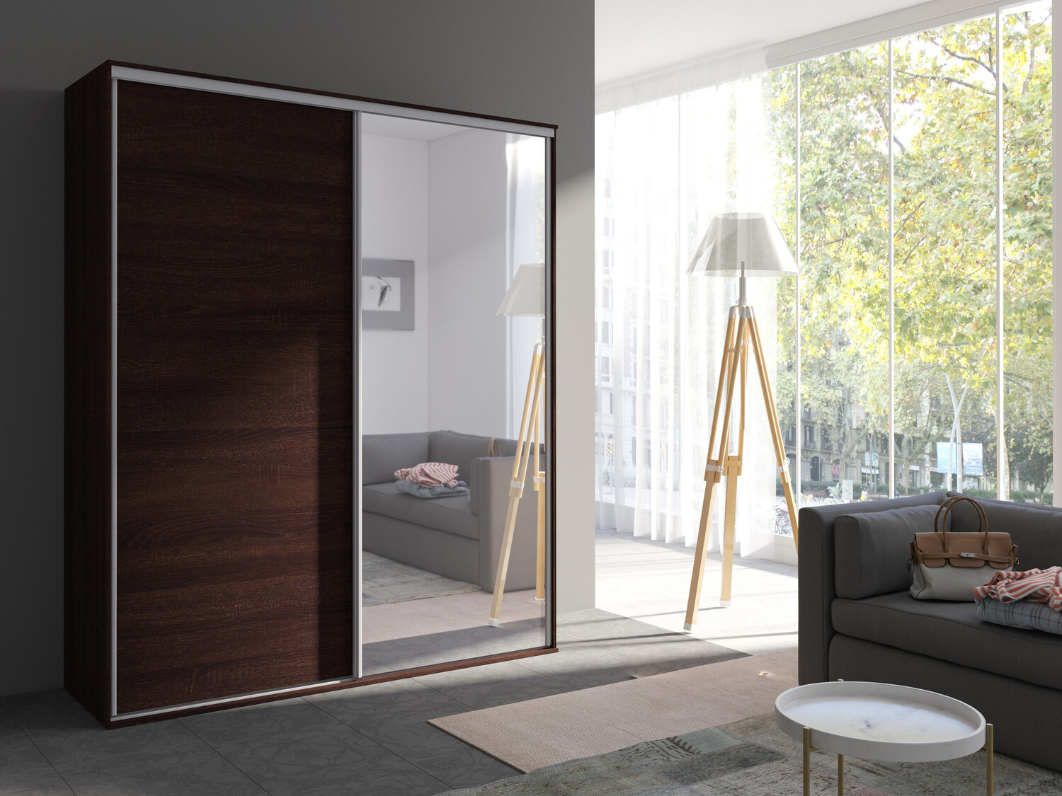 Kledingkast Murrieta 180 (Donker Sonoma eik)