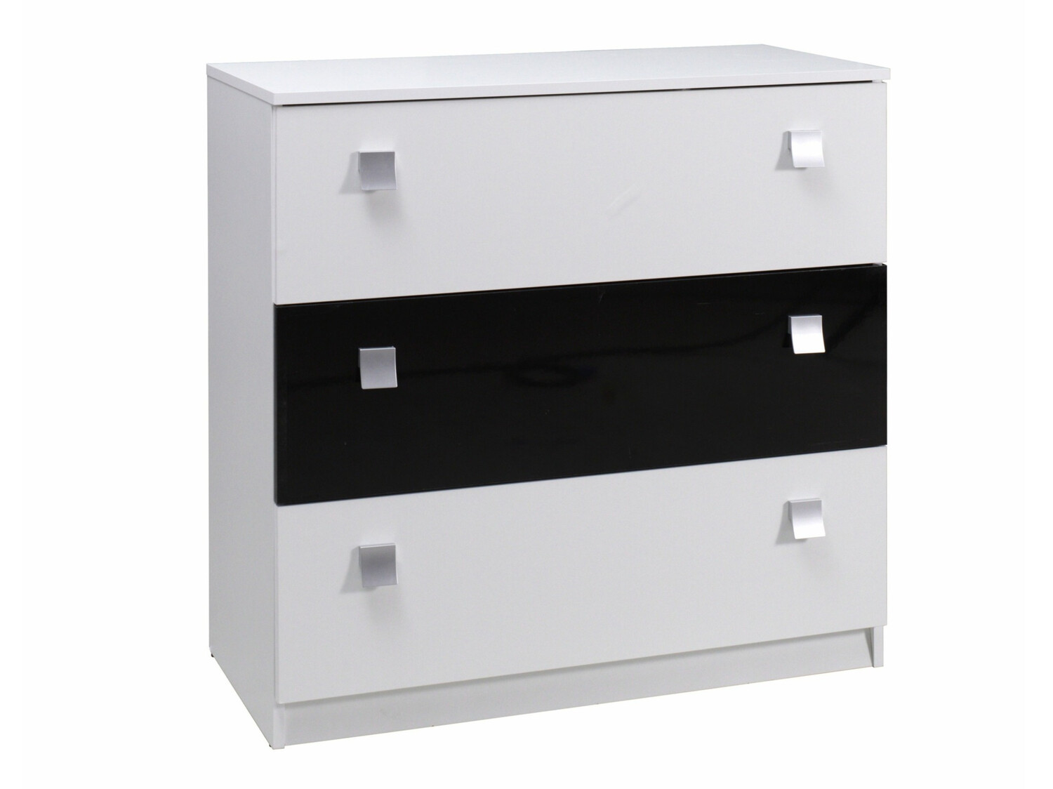 Ladekast Murrieta 109 (Wit + Glanzend zwart)