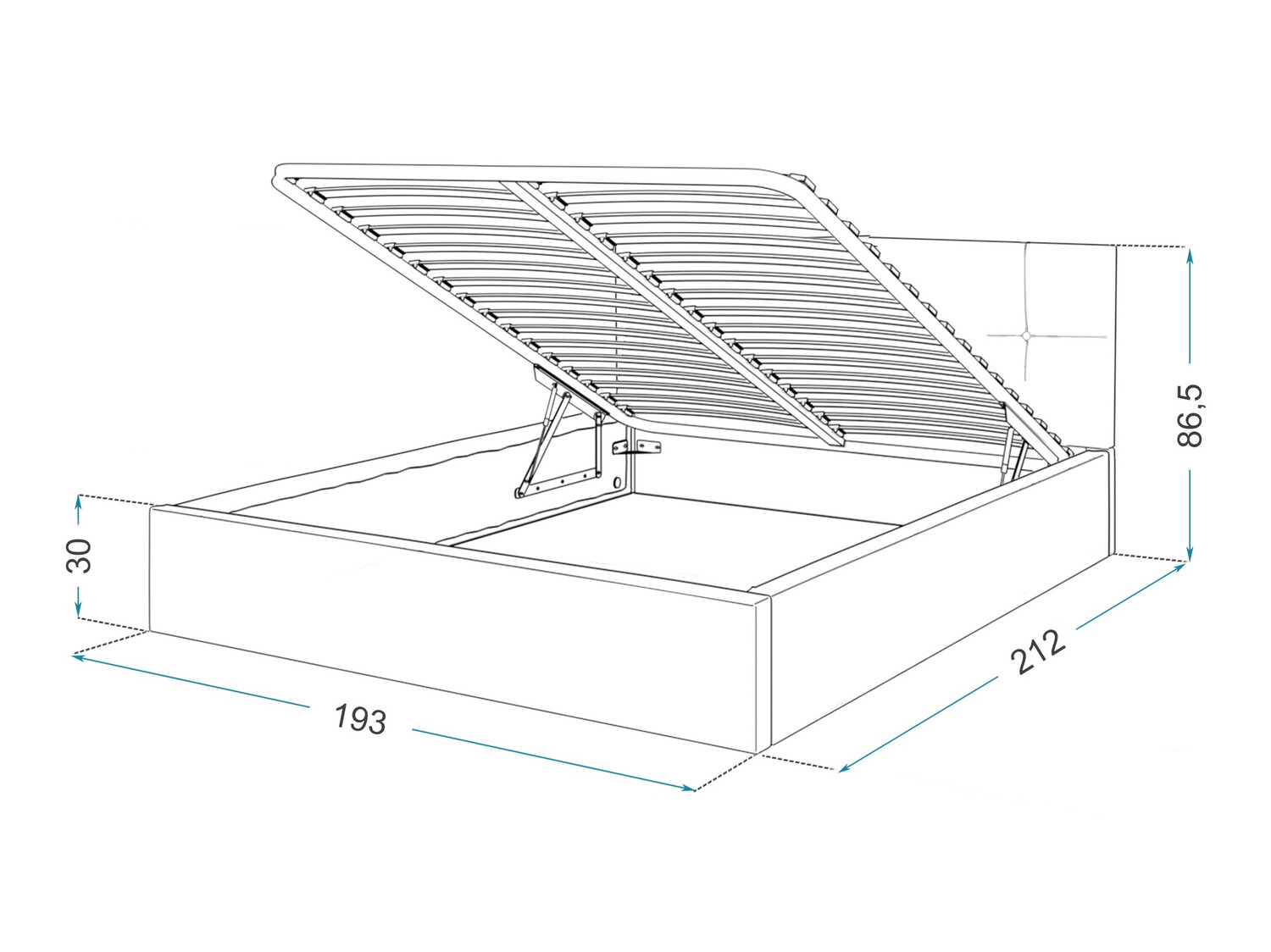 Bed Fairfield 106 (Antraciet)