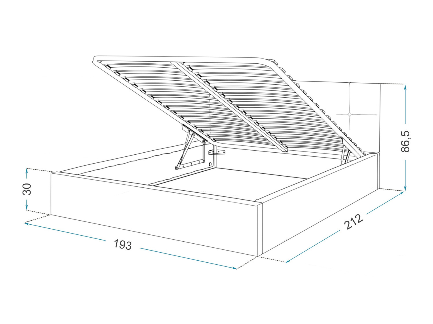 Bed Fairfield 106 (Turquoise)