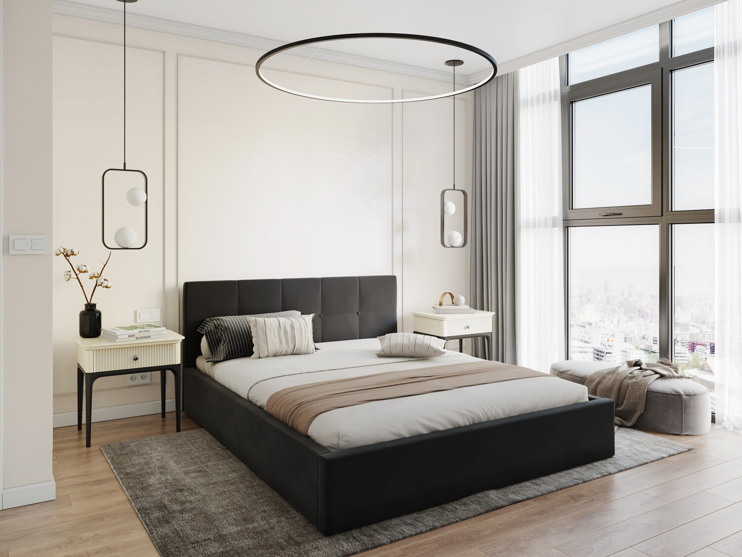 Bed Fairfield 106 (Zwart)