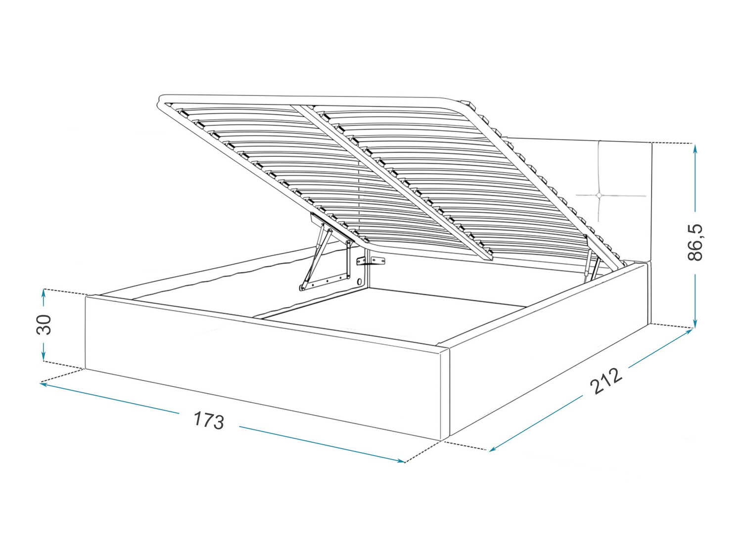 Bed Fairfield 106 (Zwart)