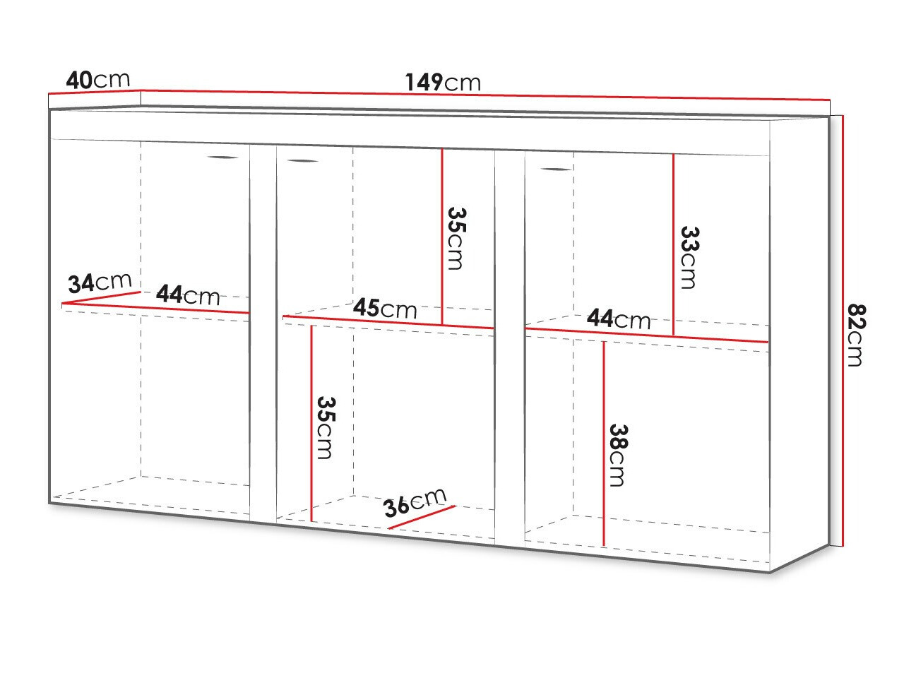 Dressoir Tucson 121 (Lefkas eik + Grafiet)