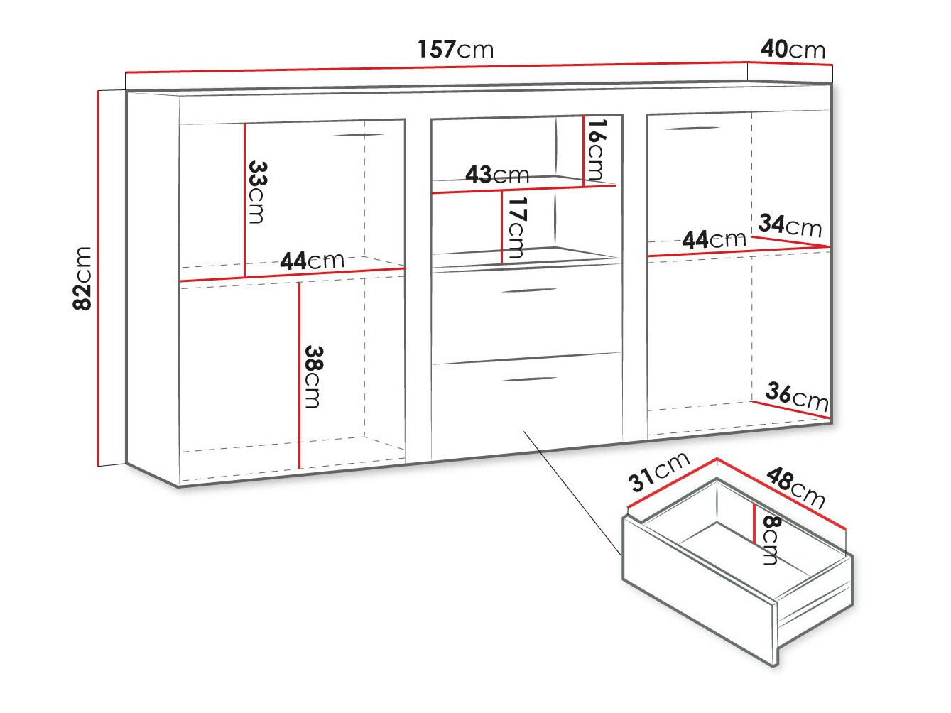 Ladekast Tucson 104 (Wit)