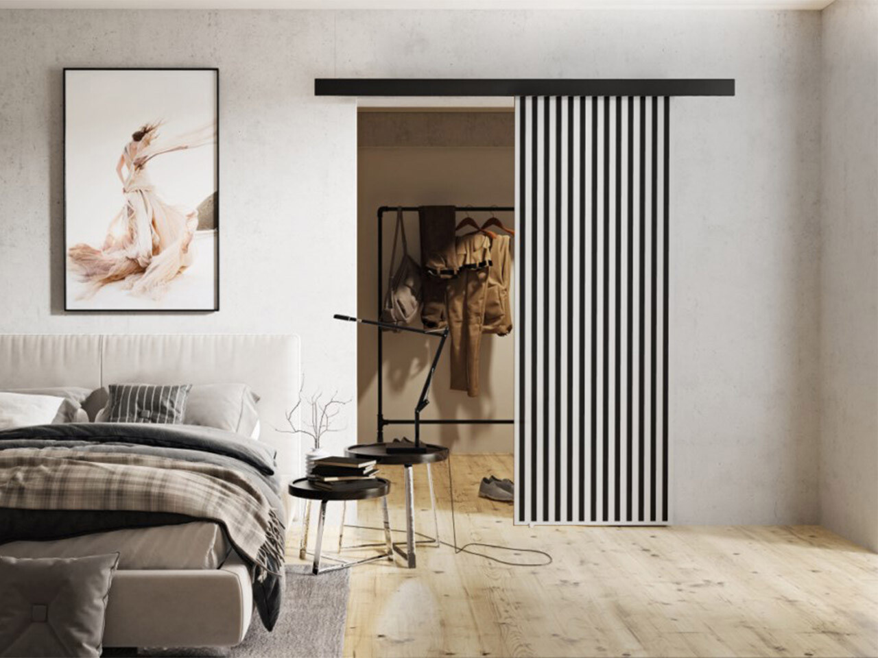 Schuifdeuren Dover 201 (Wit + Zwart)